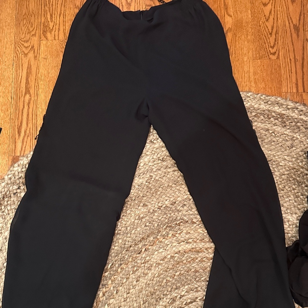 Sophisticated Black Wide Leg Women's Pants
